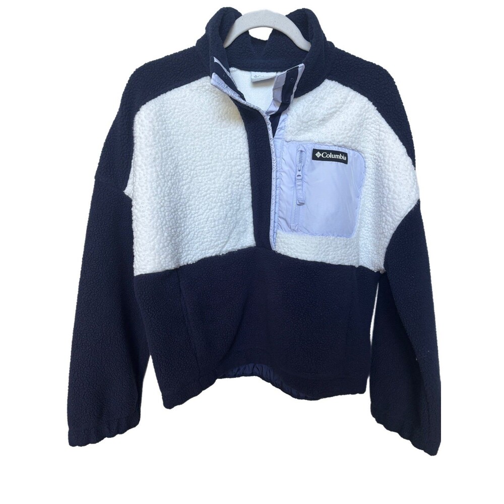 Columbia Women's Fleece Jacket Colorblock Pullover Sz Medium